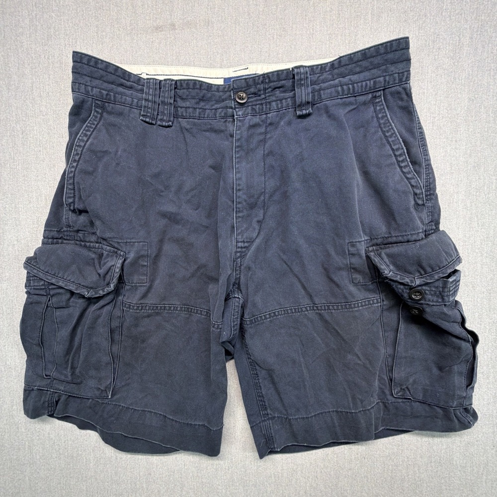 Polo Ralph Lauren Cargo Shorts Mens 36‎ Blue Baggy Cotton Pockets